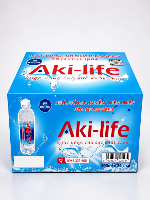 Thùng Nước ION Kiềm Cao Cấp Akilife 500ml – Thùng 24 Chai