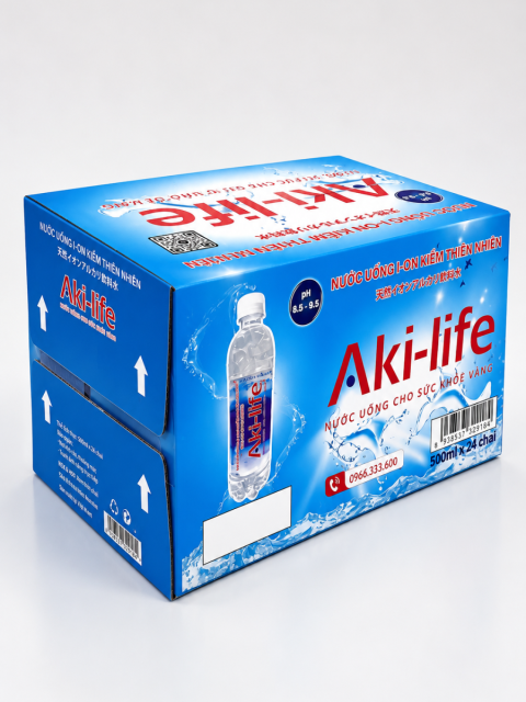 Thùng Nước ION Kiềm Cao Cấp Akilife 500ml – Thùng 24 Chai
